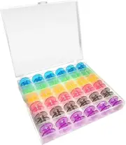 Sewing Machine Bobbins, 36PCS Transparent Sewing Machine Spools with Bobbin Case