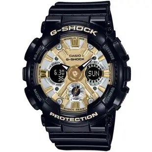 CASIO G-SHOCK 立體黑金 閃耀雙顯腕錶 GMA-S120GB-1A