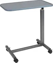 Drive Medical Overbed Table with Plastic Top, Silver Vein