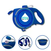 Aqua Leash multi function Dog Leash Built-in Water Bottle Collapsible Bow Waste Bag Dispenser nonretractable Dog Leash