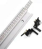 ArtisanShow 600mm 45 Type T-tracks with Movable/Fixed Scale Aluminum Alloy T-tracks Slot with Left/Right Type Accurate Miter Track Stop Table Saw Accessories for Woodworking DIY Tools (Movable Scale)