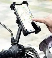 Motorcycle Phone Holder Mount -Motorbike Handlebar Phone Mount Clamp, One Hand Operation ATV Scooter Phone Clip for iPhone 14/13 Pro Max, Galaxy S22 and 4.7"- 6.8" Cellphone - Mirror seat Model