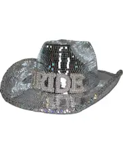 Bride Disco Mirror Deluxe Cowboy Hat