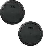 [Pyrex] 7402-PC 6/7 Cup Black Round Plastic Food Storage Lids - 4 Pack