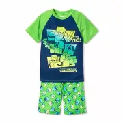 Minecraft Boy's Alex and Creeper, Zombie Mob Pajama Shorts Set