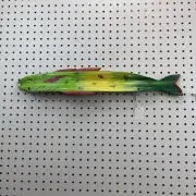 Nautical Palm Frond Art 23 Inch Yellow Green Hand painted Jupiter Florida