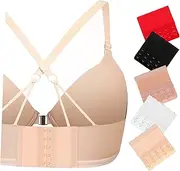 [LIFKOME] 5pcs Bra Extender 5 Hooks Bras Extension Stretchy Bra Hooks Bras Extender Strap Bras Extension Hooks Elastic Bra Extension Strap Bra Strap Extender Bra Hook Extension Polyester