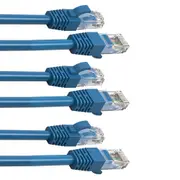 3PK Cruxtec 0.3m CAT6/RJ45 Network Lead Cable LAN Ethernet CAT 6 Router Cord BL