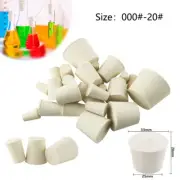 1/5pcs Laboratory Rubber Plug Bungs Flask Tapered Tube Solid White Leakageproof