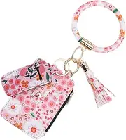 [Generic] Floral Card Pouch | Credit Card Holder Slim Wallet - Credit Card Holder Slim Wallet, Cute Small Card Wallet, Stylish Multipurpose Key Pouch for Coin, Keys, Cards