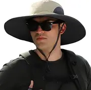 [KAICAILA] Oversize XL/XXL Sun Hat for Large Head, Unisex Wide Brim Breathable Outdoor Bucket Fishing Hats