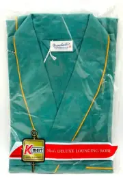 Vintage Manchester Men's Deluxe Lounging Robe K Mart NEW SEALED Green Medium