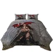 Cool Fantasy Art Sexy Dragon Warrior Woman Coverlet