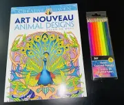Animal Coloring Book With 8 Neon Colored Pencils