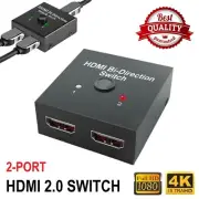 2 in 1 In Out 4K Bi Direction HDMI 2.0 Switch Switcher Splitter Hub HDCP 3D