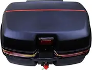 54L Motorcycle Trunk Waterproof Motor Top Case for Double Helmet Motorbike Rear Storage Luggage Tool Box with Secure Latch(Black)