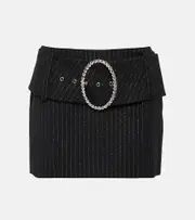 [Alessandra Rich] Alessandra Rich Low-rise wool-blend pinstriped miniskirt AU 8 multicoloured