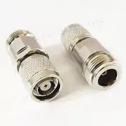 1x RF adapter N female jack to RP-TNC male(female pin) straight coax connector