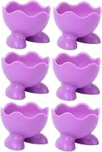 BEBEMOKO 6Pcs Silicone Egg Cups Random Color Kitchen Tool for Boiling Serving Eggs Stable Tabletop Holder for Microwaves Ovens Random Color