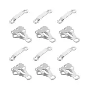 6Set Copper Sewing Hooks and Eyes Closure Set for Trousers (14x19mm, Silver)