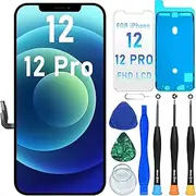 DIGI4U for iPhone 12/12 Pro LCD Display Replacement, 6.1 Inch Full HD Touch Screen with 3D Touch Truetone Face ID - Screen Repair Kit Including Digitizer