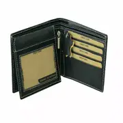 Mens Genuine Leather Wallet Slim RFID Blocking Trifold pocket Purse Card Holder