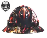 Custom Hydrographic Safety Hard Hat DEADPOOL COMIC PRO CHOICE WIDE BRIM