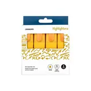 J.Burrows Chisel Highlighters Yellow 4 Pack