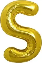 40 Inch Gold S Letter Balloons, Jumbo Helium Balloons, Foil Mylar Large Alphabet Balloons for Birthday Party, Anniversary, Valentine's Day Decorations