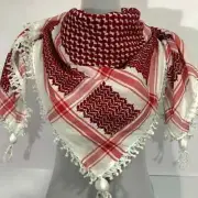 Shemagh Keffiyeh Arab Scarf Original Made In Palestine Red White Kufiya Heavy