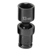 Grey Pneumatic 913UMS 1/4" Drive Standard Metric Impact Socket - 13mm