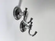 (Lot of 2) IKEA Bathroom Robe Hook Towel Holder Silver Color 3.5"x3.5' w