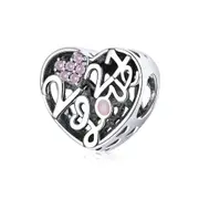 Charms Silver plating 2021 Love Heart Bead Charm Fit Charms Bracelet Jewelry