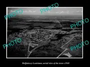 OLD POSTCARD SIZE PHOTO DeQUINCEY LOUISIANA, AERIAL VIEW OF THE TOWN c1940