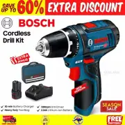 Bosch 12V Cordless Drill Kit with Li-Ion Battery and Fast Charger Power Tool Set