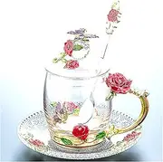 Beer Mug 320 / 350ML Beautiful Enamel Cup Glass Household Set Flower Tea Crystal Coffee Cup Beer Mug Couple Wedding Gift Beer Mugs (Size : B2)