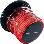 Solar Warning Beacon Light, Red Magnetic LED Signal Light with 3 Flashing Modes, IP65 Waterproof, Ideal for Forklifts, Trucks, Roadside Assistance, Boat, Yacht, Hazard Warning Buoys