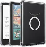 iDLEHANDS Magnetic Clear Case for 7" Kindle Paperwhite 12th Gen 2024 and Kindle Colorsoft - with AirBag Compatible with iPhone MagSafe, for Samsung/Belkin/Anker Wireless Charging Pads, Clear
