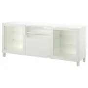 BESTÅ TV bench with drawers, white/Lappviken/Stubbarp Sindvik, 180x42x74 cm