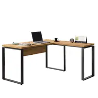 在飛比找PChome24h購物優惠-北歐工業風康迪仕5尺L型書桌
