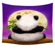 Animal Drawing Moon Panda Tapestry