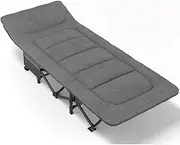 JSEIAJB Camping Cot with Cushion and Pillow Portable Folding Bed for Sleeping Lightweight Tent Cot with Carry Bag