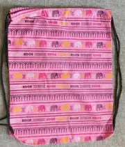Cotton Adult Unisex Mens Womens Girls Boys Drawstring Backpack Bag Elephant Pink