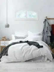 MM Linen Stitch White Quilt Cover Set