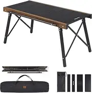 Naturehike IGT Camping Table, Ultralight Folding Aluminum Camp Table with Carry Bag, Portable IGT Unit Combination Table for Outdoor Cooking Car Camping Picnic RV Trip Patio Backyard BBQ (Black)