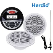 Outdoor Bluetooth Marine Radio Receiver+2 Wall Mount Ceiling Speakers+ Antenna