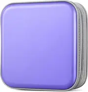 CD Case, DVDs Wallet Holder, CD/DVD Case Wallet 40 Discs Heavy Duty Bag Binder Storage Booklet Album (Light Purple)