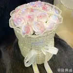 華隆 情人節禮物碎冰藍玫瑰小香風花束七夕生日禮物送女生男友媽媽皂花