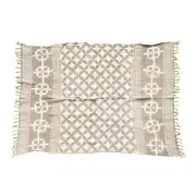Hand Block Printed Cotton throw Tablecloth, 51"x74", for dining décor or blank