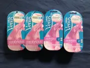 Pack of 4 Gillette Venus Comfortglide White Tea 3 Blades Razor + 2 Refill Each